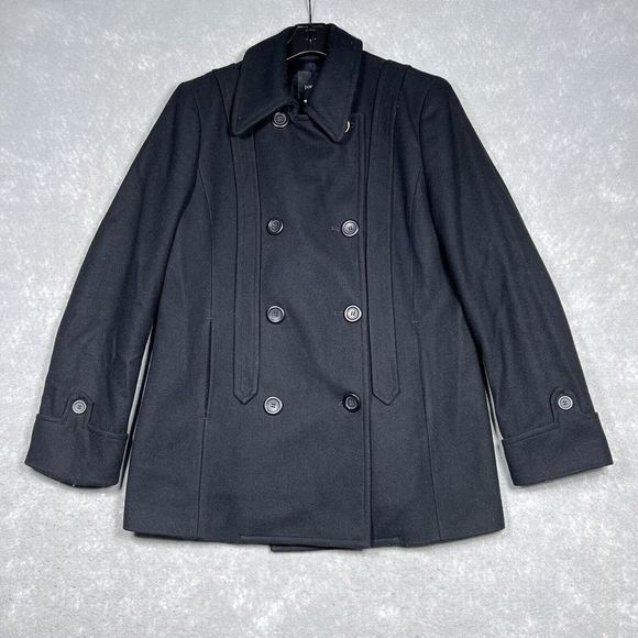 J.Crew Peacoat Jacket Women’s Size 8 Back Double Breasted Button Wool Blend - Picture 1 of 15